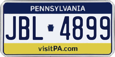 PA license plate JBL4899