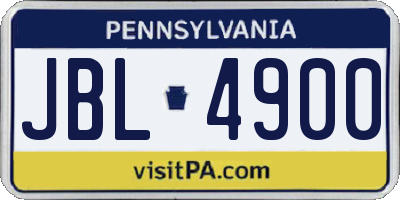 PA license plate JBL4900