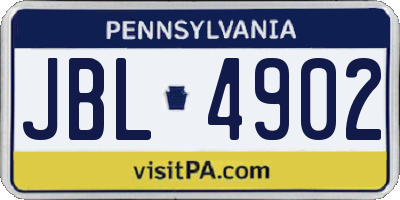 PA license plate JBL4902