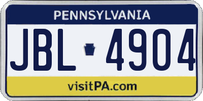 PA license plate JBL4904