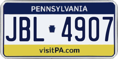 PA license plate JBL4907