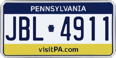 PA license plate JBL4911