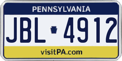 PA license plate JBL4912