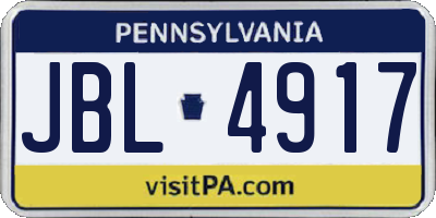 PA license plate JBL4917