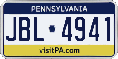 PA license plate JBL4941