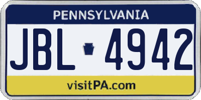 PA license plate JBL4942