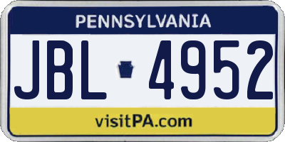 PA license plate JBL4952