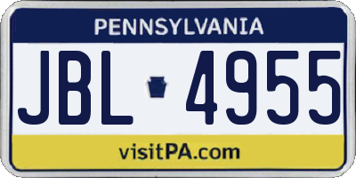 PA license plate JBL4955