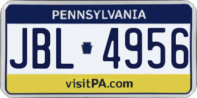 PA license plate JBL4956