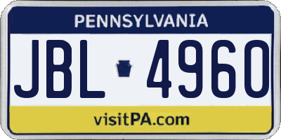 PA license plate JBL4960