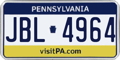 PA license plate JBL4964