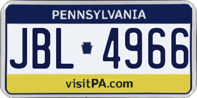 PA license plate JBL4966