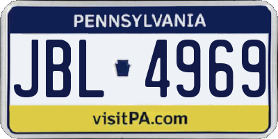 PA license plate JBL4969