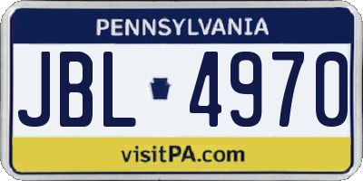 PA license plate JBL4970