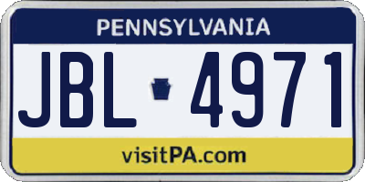 PA license plate JBL4971