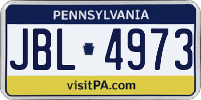 PA license plate JBL4973