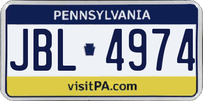 PA license plate JBL4974