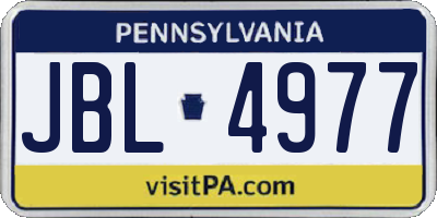 PA license plate JBL4977