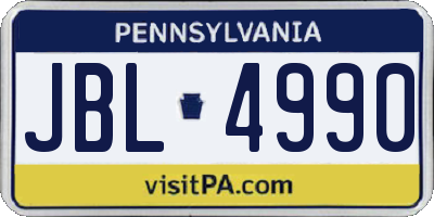 PA license plate JBL4990