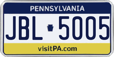 PA license plate JBL5005