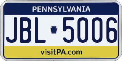 PA license plate JBL5006