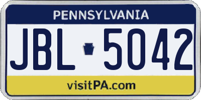 PA license plate JBL5042
