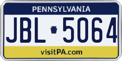 PA license plate JBL5064