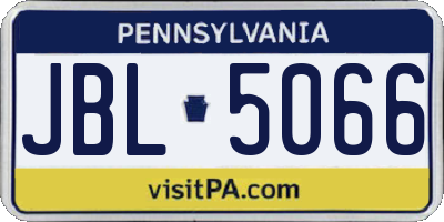 PA license plate JBL5066