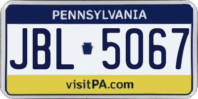 PA license plate JBL5067