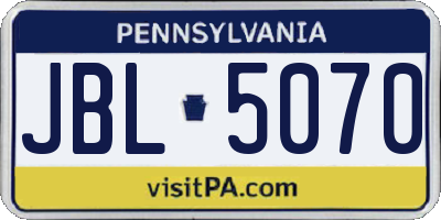 PA license plate JBL5070