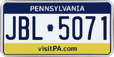 PA license plate JBL5071
