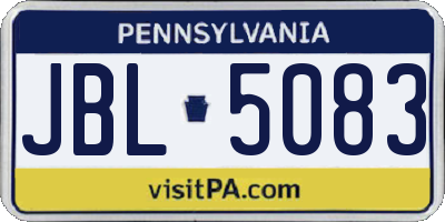 PA license plate JBL5083