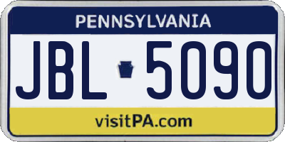 PA license plate JBL5090