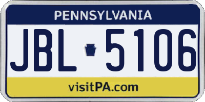 PA license plate JBL5106