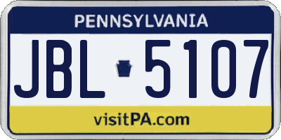 PA license plate JBL5107