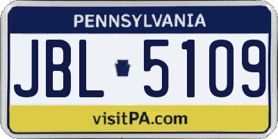 PA license plate JBL5109
