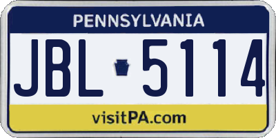 PA license plate JBL5114