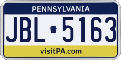 PA license plate JBL5163
