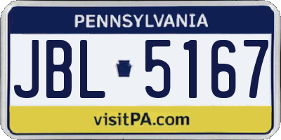 PA license plate JBL5167