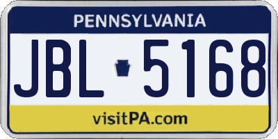 PA license plate JBL5168