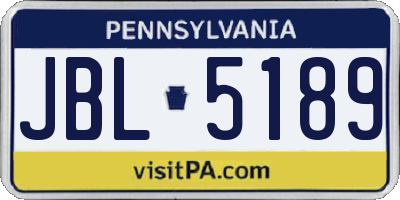 PA license plate JBL5189