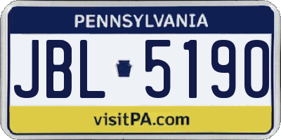PA license plate JBL5190