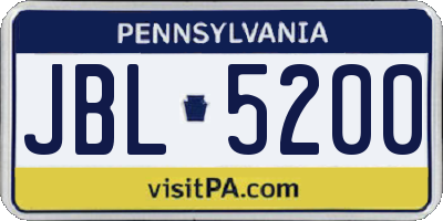 PA license plate JBL5200
