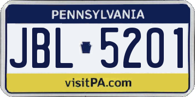 PA license plate JBL5201