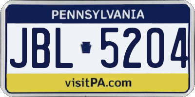 PA license plate JBL5204