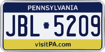 PA license plate JBL5209