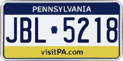 PA license plate JBL5218