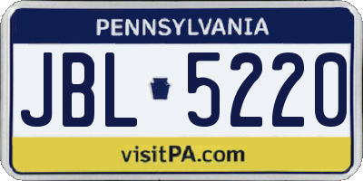 PA license plate JBL5220