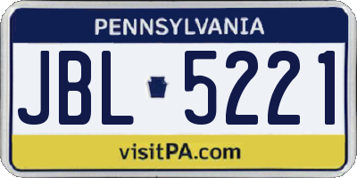 PA license plate JBL5221