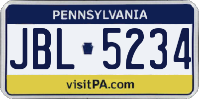 PA license plate JBL5234